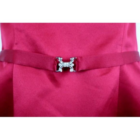 Davids Bridal Womens Dress Red Strapless Brooch - Picture 3 of 6